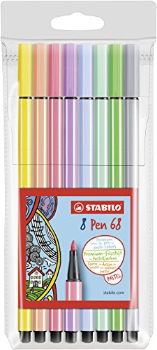 Pennarello Premium - STABILO Pen 68 - Astuccio da 8 - Colori Pastello