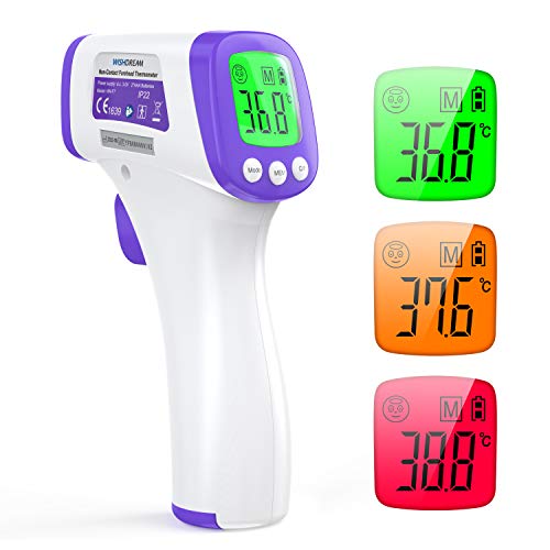 IDOIT Termometro frontale infrarossi 2 in 1 Termometro professionale a distanza 5-8CM Termometro digitale febbre Beeper per Adulti Neonati Bambini