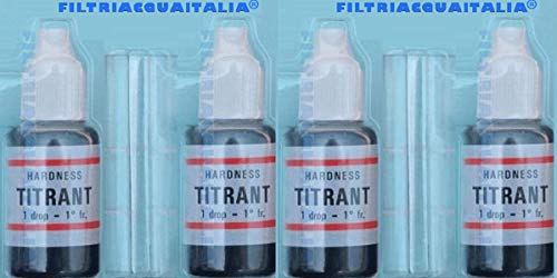 Filtri Acqua Italia Titrant Kit Analisi Durezza Acqua (Gradi Francesi) per Misurare Calcare, Set 4 pezzi