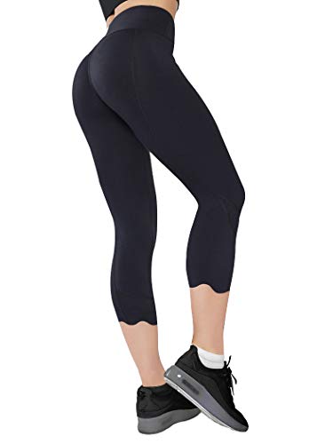 AOQUSSQOA Donna Yoga Pants Sportivi Leggings Fitness Spandex Palestra Pantaloni neri Opaco (L, A28)