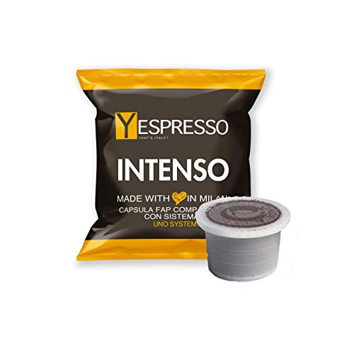 Yespresso Capsule Uno Indesit System Illy Kimbo Compatibili Intenso - Confezione da 100 Pezzi