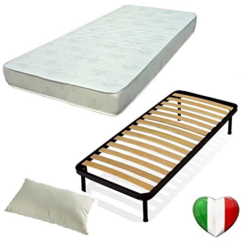 DOLCI SOGNI Set 120X190 Rete Materasso E Cuscino Kit Letto Completo Letto Piazza E Mezza Rete A DOGHE