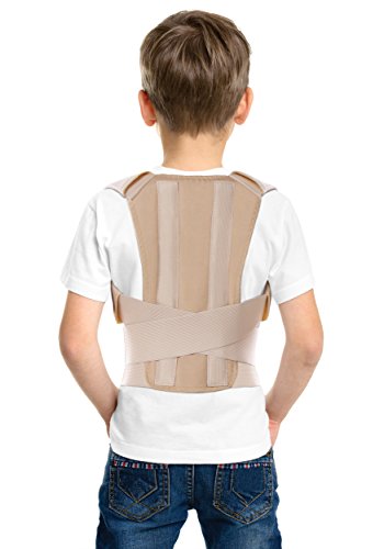 Posture Corrector Back Support Brace for Kids, Teenagers & Young Adults Small Beige