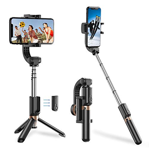 Apexel Selfie Stick Bluetooth, treppiede per Cellulare Portatile ed espandibile con stabilizzatore cardanico ad ASSE Singolo, Adatto per iPhone, Samsung Galaxy/Note, Google Pixel, Oneplus