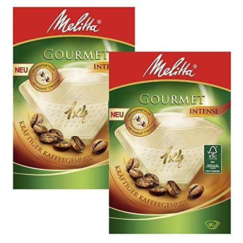 2 BOXES of Melitta Size 1x4 Gourmet Intense Coffee Filters, Pack of 80 by Melitta
