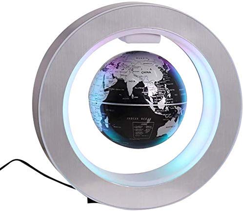 Wifehelper Globo a levitazione Magnetica, Globo Galleggiante a Forma di O Levitazione Magnetica Globo Rotante antigravità con Mappa a LED e Decorazioni Luminose a LED(Spina Europea)