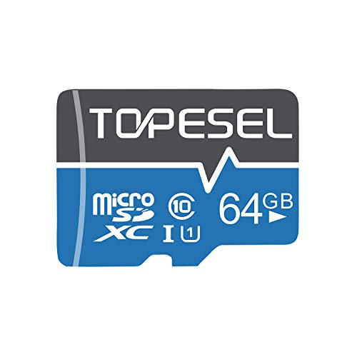 TOPESEL Scheda Micro SD da 64 GB, Scheda di Memoria MicroSDXC fino a 85 MB/s, UHS-I, classe 10, U1