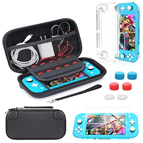 Custodia per Nintendo Switch Lite, HeysTop 9 in1 Nintendo Switch Lite Cover Trasparente con HD Pellicole Protettive Switch Lite e Thumb Grips per Nintendo Switch Lite Accessories