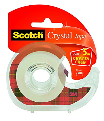 Scotch 3M CrystaL Tape Nastro Adesivo, Trasparente, 19 mm x 30 m