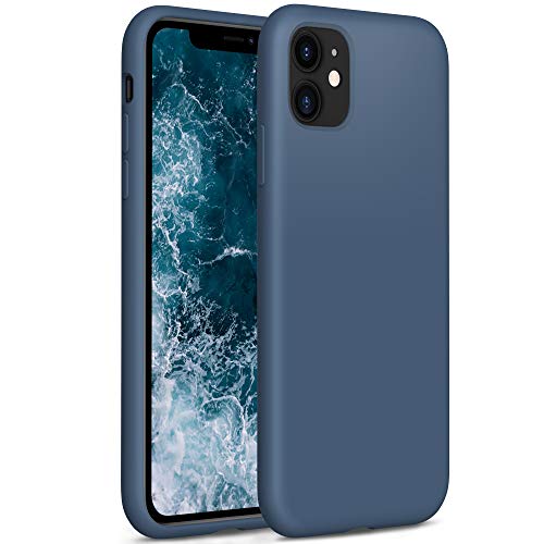 YATWIN Compatibile con Cover iPhone 11, Custodia per iPhone 11 Silicone Liquido, Protezione Completa del Corpo con Fodera in Microfibra, Compatibile con iPhone 11 6,1'', Blu Notte