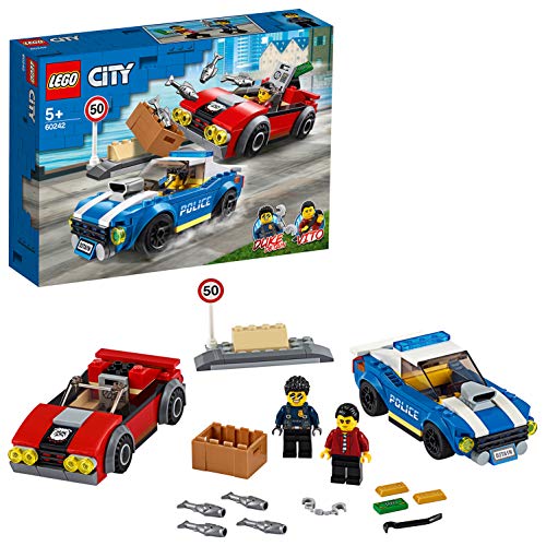 LEGO City Arresto su Strada della Polizia con 2 Macchinine, Set Inseguimento per Bambini dai 5 Anni in su, 60242