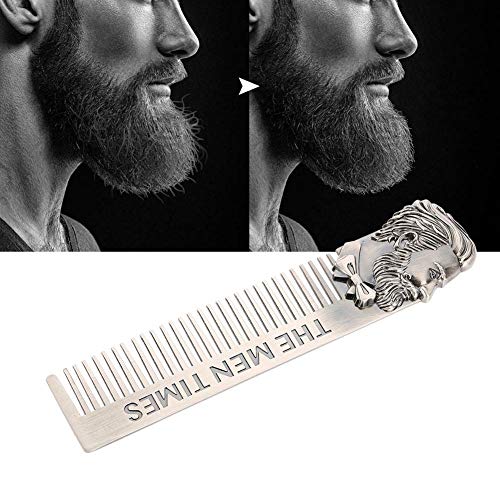 Pettine da barba pettine da barba portatile in acciaio inossidabile a forma di gentiluomo Rotekt