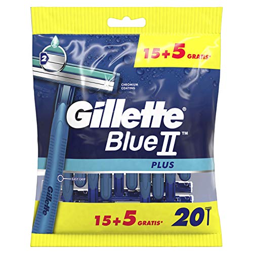 Gillette Blue II Plus Lamette da Uomo Usa e Getta, Confezione da 15+5