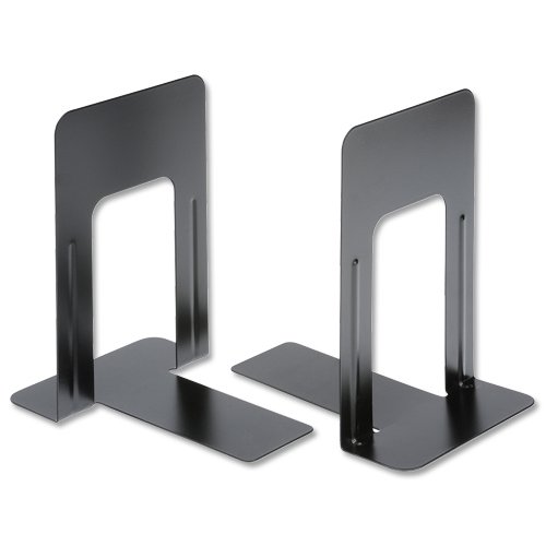 Bookends Metal Heavy Duty 224mm Black [Pack 2]