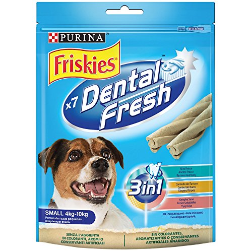 Purina Friskies Dental Fresh Snack Igiene Orale e Dentale, Taglia S, 6 Confezioni da 110 g Ciascuna