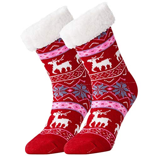 Goodstoworld Slipper Socks Donna Bambina Premium Soft Home Calzini Novità Natale Fluffy e Furry Slipper Sock NON SLIP