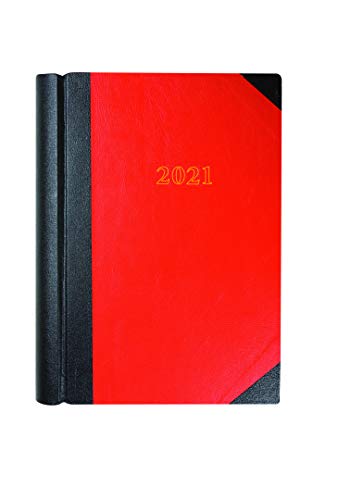 Collins 2021 - Agenda da scrivania, 42 pagine, formato A4, 2 pagine, colore: Rosso