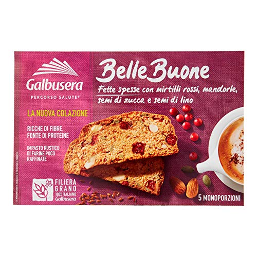 FETTE SPESSE GALBUSERA BELLE BUONE CON MIRTILLI ROSSI MANDORLE 200 GR SEMI LINO