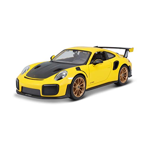 Maisto Porsche 911 GT2 RS-1:24 bambini Modellino, Colore Giallo E Nero, scala, 390815.006