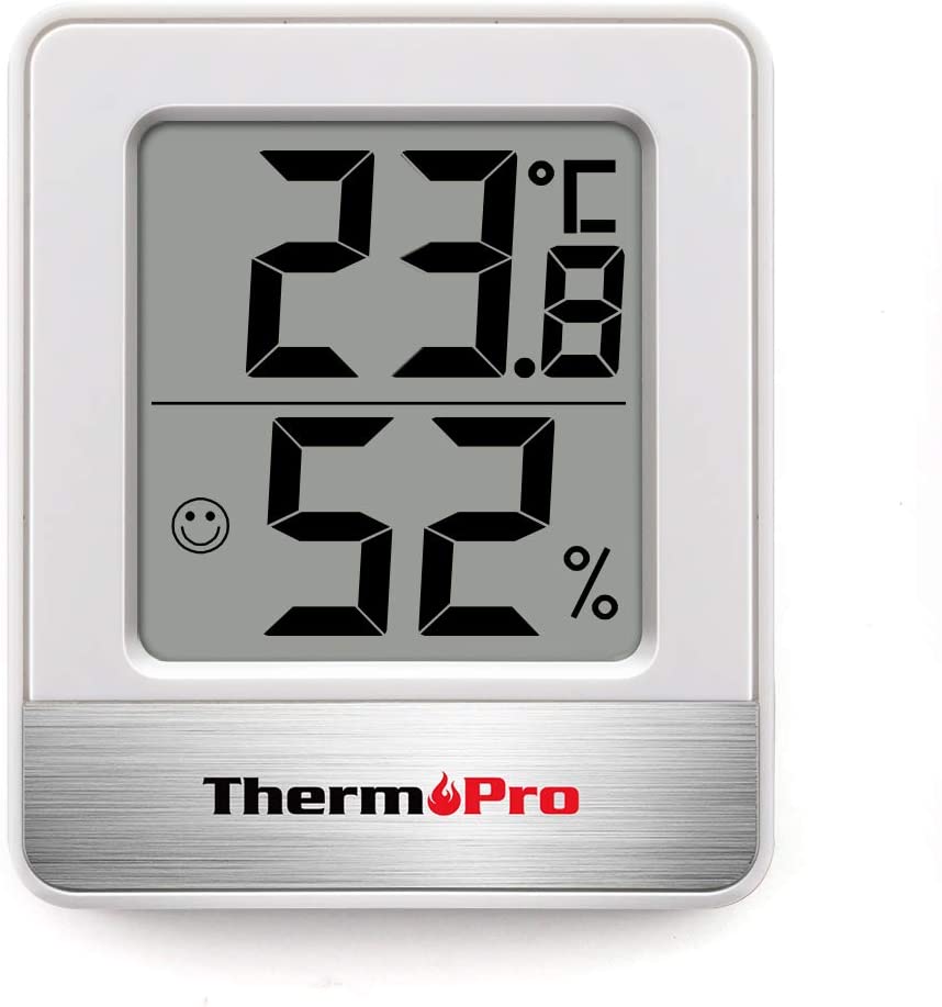 ThermoPro TP49 Mini Igrometro Termometro Digitale Termoigrometro da Interno per Casa Monitor di Temperatura e umidità per Ambienti con Livello di Comfort, Bianco