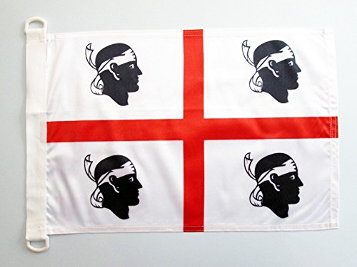 AZ FLAG Bandiera NAVALE Sardegna 45x30cm - Bandiera MARITIMA SARDA - Italia 30 x 45 cm Speciale nautismo