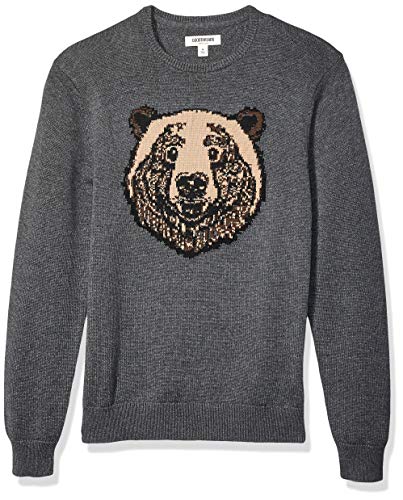 Goodthreads Soft Cotton Graphic Crewneck Sweater Pullover-Sweaters, Bear, US XXL (EU XXXL-4XL)