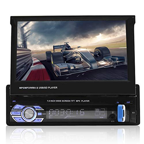 VBESTLIFE Bluetooth Auto Stereo, 7 in Auto MP5 Lettore Video Singolo DIN Auto Lettore multimediale, Supporto Ape, FLAC, WAV, Formati Dis