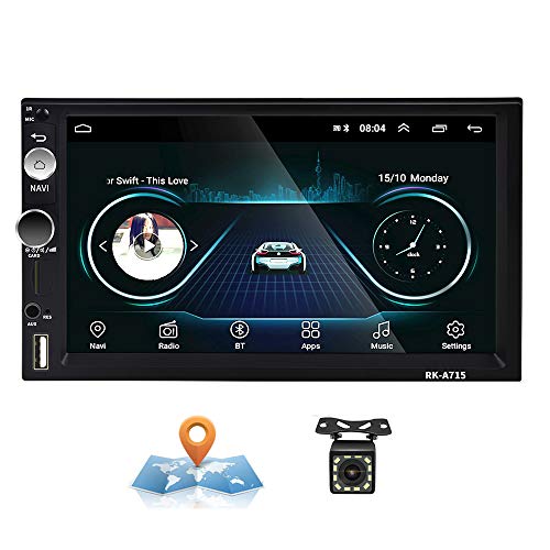 Android Autoradio 2 Din GPS CAMECHO Touchscreen capacitivo da 7 pollici Bluetooth WIFI USB SD AUX FM Car Player Collegamento specchio stereo + Telecamera posteriore