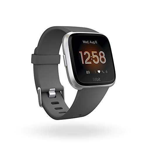Fitbit Versa Lite, Smart-Watch Unisex Adulto, Grigio (Charcoal/Silver Aluminum), Taglia Unica