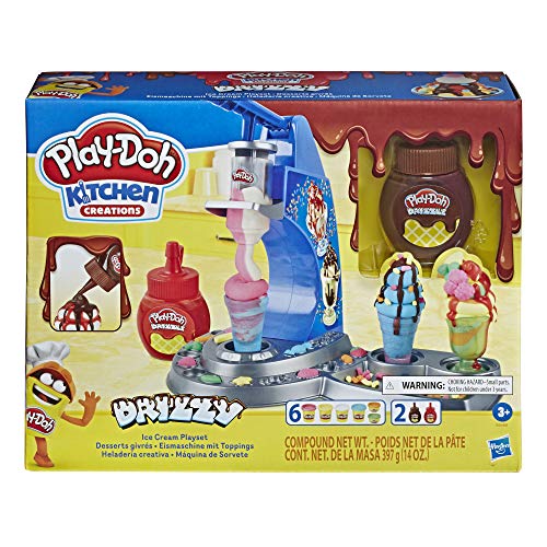 Hasbro Play-Doh- Play-Doh Gelato Drizzy (playset con Pasta da Modellare Kitchen Creations), E6688