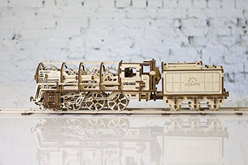 UGEARS 70012 – Locomotive con Tender, Kit di Costruzione in Legno 3D Senza Colla