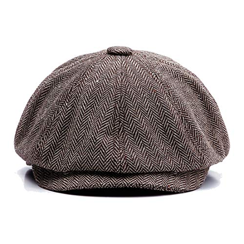 KeepSa Newsboy cap Coppola Uomo - Berretto a 8 Spicchi Piatto Berretto Lana Uomo 56-62 cm - Peaky Irish Gatsby Wool Felt Ivy cap