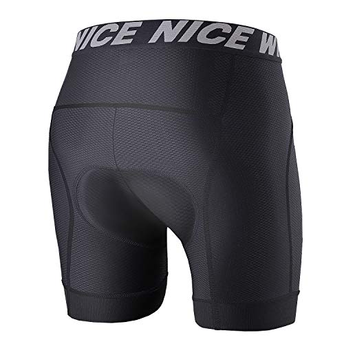 NICEWIN Pantaloncini da Compressione 3D Imbottiti da Ciclismo per Uomo