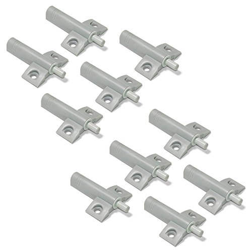 Emuca 1275021 Pistone ammortizzatore universale per anta di mobile/cassetto, grigio, Set di 10 pezzi