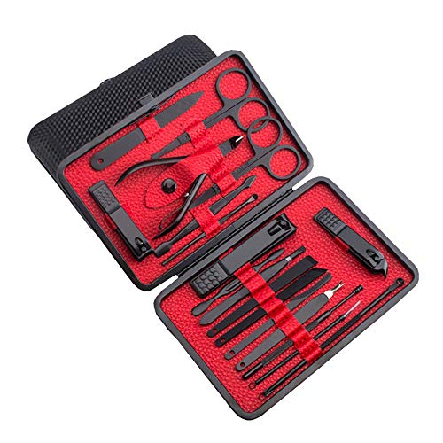 Perfecbuty (18in1) Molteplici usi, Kit Bellezza pedicure e manicure, di Precisione Acciaio Inossidabile Professionale Tagliaunghie manicure, tagliatore obliquo, Spingi cuticole ect, per uomini e donne