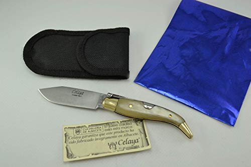 Coltello Celaya Classic Albacete Ottone Pastora di Toro 7 cm