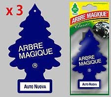 Arbre Magique Deodorante per Auto, Profumazione Prolungata fino a 7 Settimane (3 PEZZI, AUTO NUOVA)