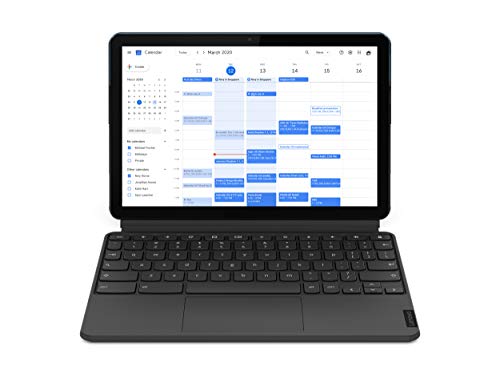 Lenovo IdeaPad Duet Chromebook Tablet, Display 10.1'' Full HD, Processore MediaTek P60T, Storage 64GB, RAM 4GB, Wi-Fi, ChromeOS, Lenovo Keyboard, Blu ghiaccio/Grigio ferro [CB]