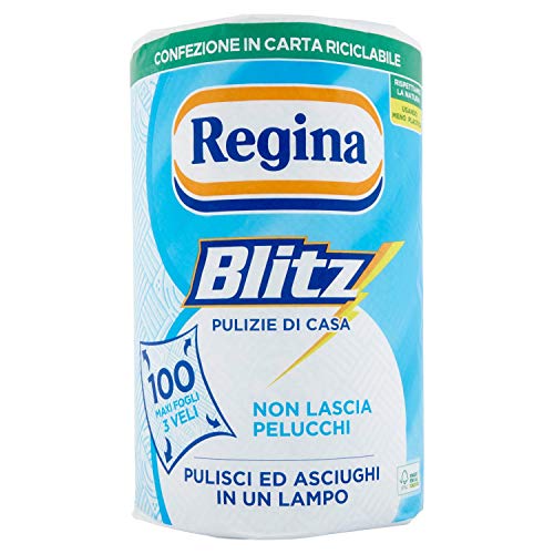 Regina - Blitz, Carta per Vetro e Superfici Lucide, 3 veli , 1 rotolo