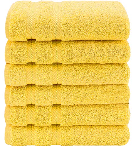 CASA COPENHAGEN Bella, set di 6 asciugamani turchi, include 6 Pcs Hand Towel Giallo ranuncolo