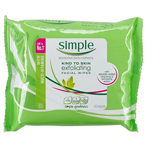 Simple Kind To Skin Exfoliating Facial Wipes 25 Pieces