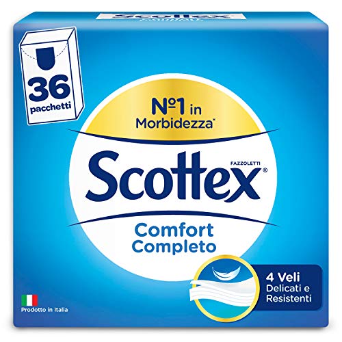 Scottex Fazzoletti Comfort Completo, Confezione da 36 Pacchetti