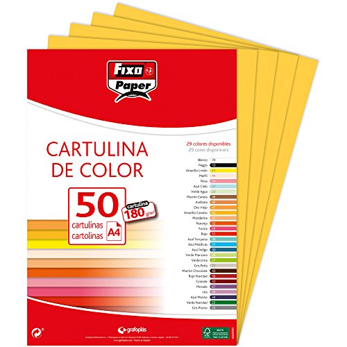 Fixo 11110360 - Confezione di 50 cartoncini, A4, colore: giallo