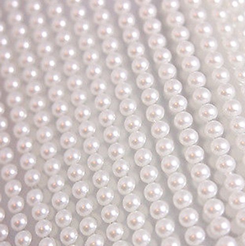400 perle autoadesive, 5 mm, tonde, colore: bianco