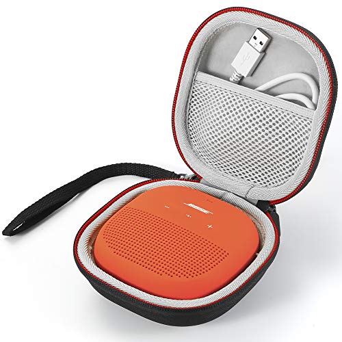 Custodia da viaggio rigida da trasporto per altoparlante Bose SoundLink Micro Bluetooth - Compatibile con cavo USB e altri accessori. - Nero