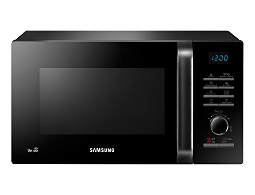 Samsung mg23h3125nk/EC – Forno a microonde con grill, 23 L, Interno in Ceramica, display e sensore di umidità, 800W/ 1200 W, colore: nero