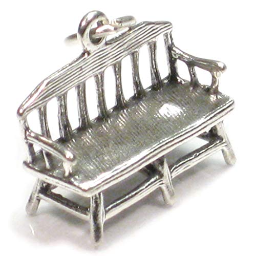 SSLP1305 - Ciondolo a forma di panca da giardino, in argento sterling 925