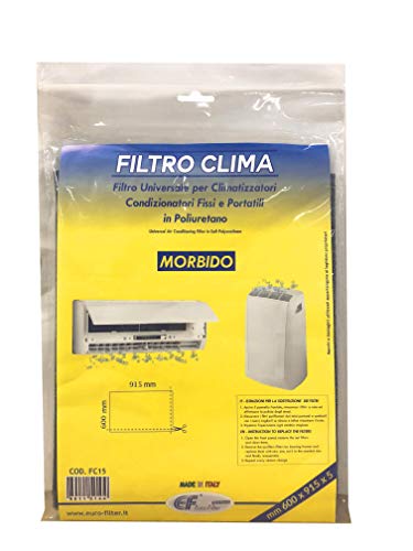 Euro Filter - Filtro Universale 600x915x5 millimetri (ritagliabile - si ottengono 4 Filtri Normali) per Climatizzatori Fissi e Portatili di tutte le marche in Poliuretano (600x915, 5)