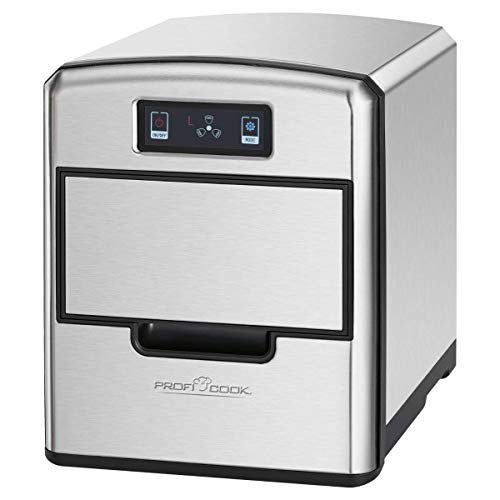 ProfiCook PC-EWB 1187 - Macchina per cubetti di ghiaccio, con sensore touch, cubetti di ghiaccio disponibili in pochi minuti, 3 misure a scelta, alloggiamento in acciaio INOX di alta qualità