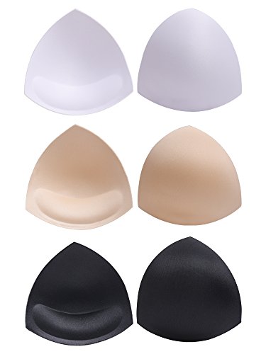 eBoot Pad di Reggiseno Bikini Inserti Pad Tirare sul Reggiseno, 3 Colori, Forma di Triangolo, 3 Paia